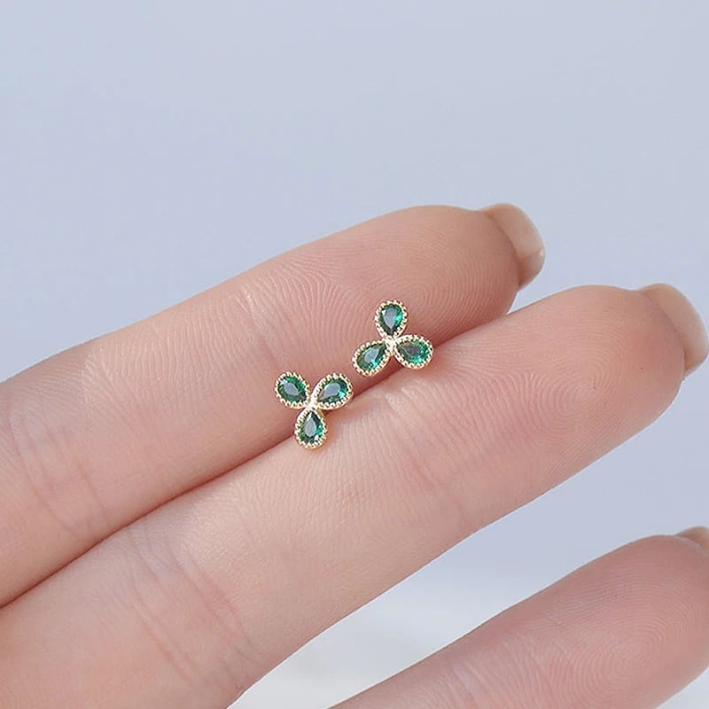 Emerald Clover Pierce(エメラルドクローバーピアス)
