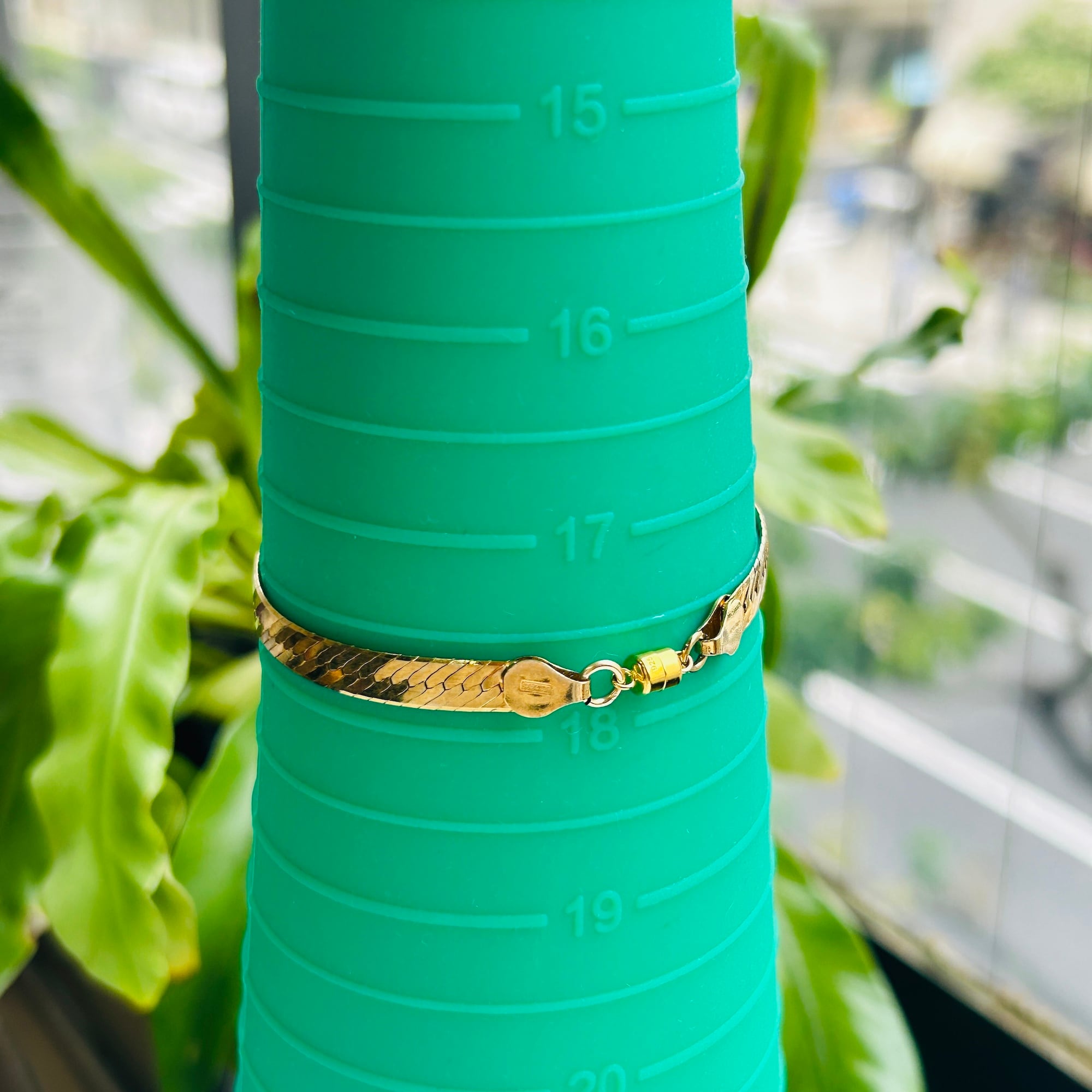 Italy シルバー925 GPヘリンボーンブレスレット（18cm） | Milo