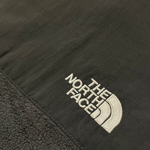 【THE NORTH FACE】デナリジャケット フリースジャケット ワンポイントロゴ 刺繍ロゴ ハーフドーム ジップアップ フルジップ 黒 L ノースフェイス US古着