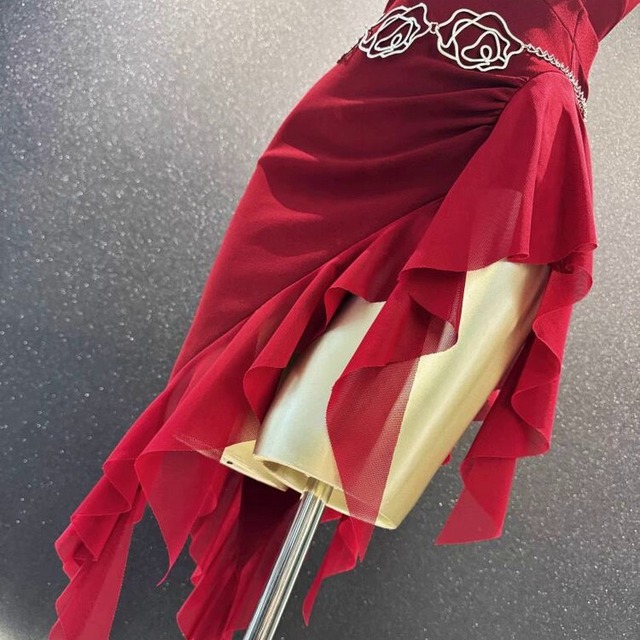 ローズベルト・アシンメトリードレス　　ds0782