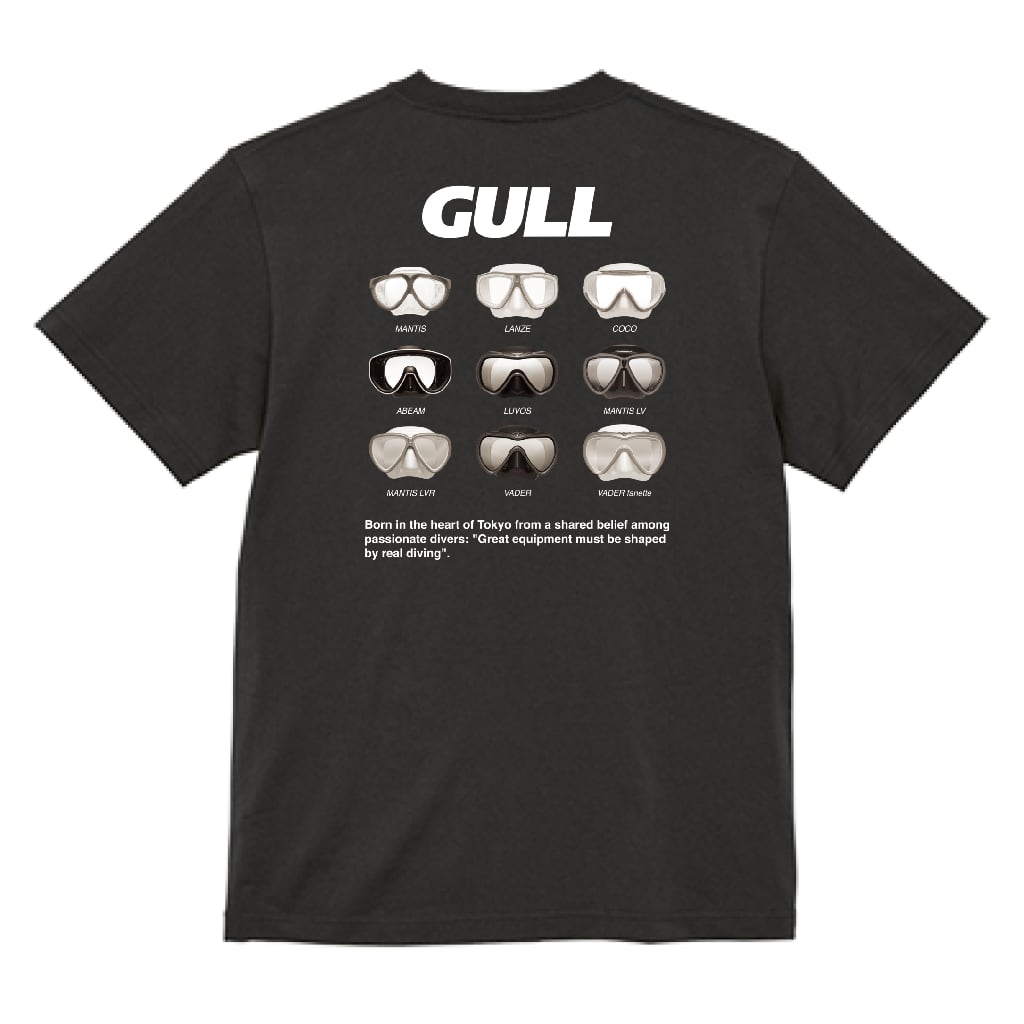 【OnlineStore限定】GULL デザインTシャツ（9-MASKS）″ スミ ”