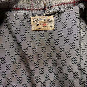 vintage 1950’s red&black nep gray wool car coat
