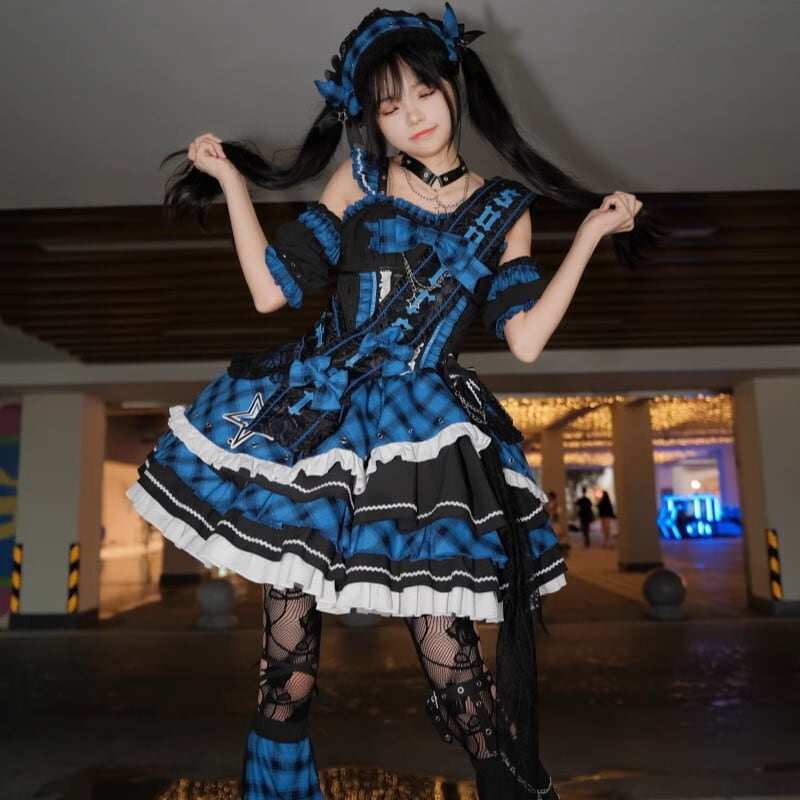 アイドルチェック柄衣装 レッド ステージ衣装 生誕祭 ドール
