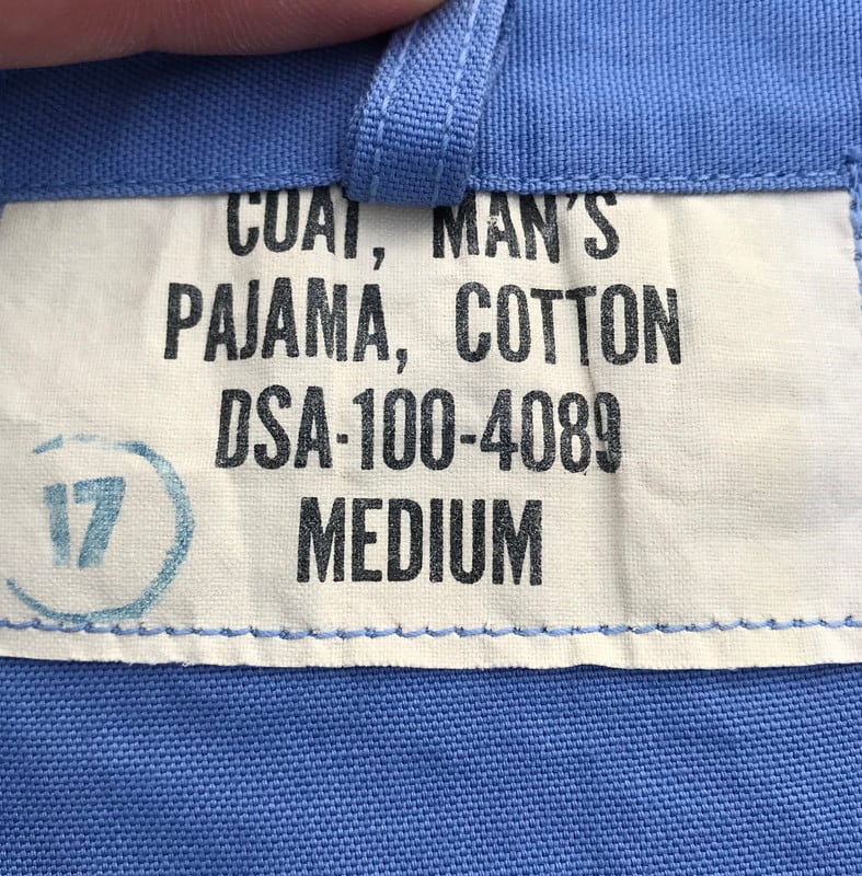60's U.S.ARMY パジャマシャツ コットン DSA-100-4089 ミリタリー M