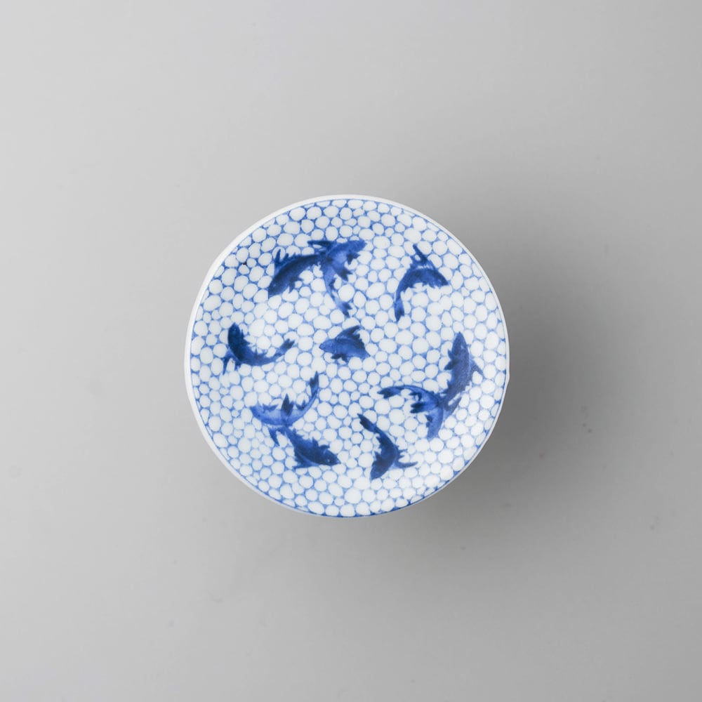 氷裂魚文 豆皿 | 肥前吉田焼 陶磁器の与山窯