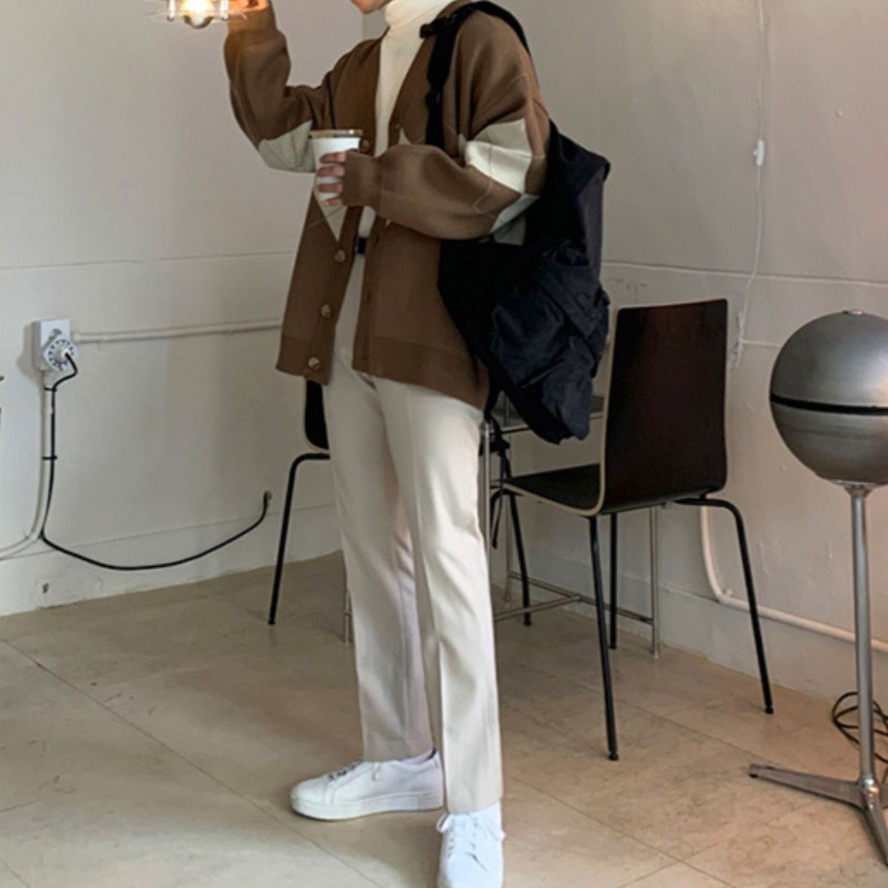 ポイントアーガイルニットカーディガン　MT0080323