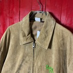 Rainforest Cafe 本革　ヌバックレザージャケット　刺繍　ベージュ　アニマル