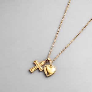 316L heart & cross necklace  #n23