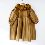 Gather collar stripe OP   kids L(115-130) /  Mustard