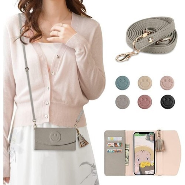 SH-M08 手帳 AQUOS sense2 SH-0 帳型 女性 ケース クロスボディメッセンジャーバッグANDROID ONE S5携帯ポーチハンドバッグ ファスナー ウォレット ショルダー ストラップ レディースガールズクロスボデSHV43ィバッグ多機能チェーンSH-01Lケースバッグ人気可愛い笑顔携帯のケース革落下防止高級シンプルリストシェルクロスボディチェーンケースバッグ SH-01L/SHV43/SH-M08 グレー 221