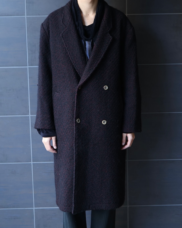 Wool double long coat