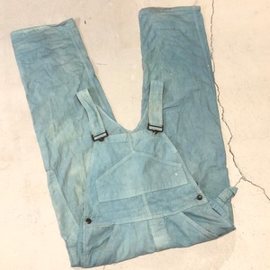 ⊕⊕ 1970'S SEARS COTTON OVERALL W32 L29  "後染め,ブルー系"