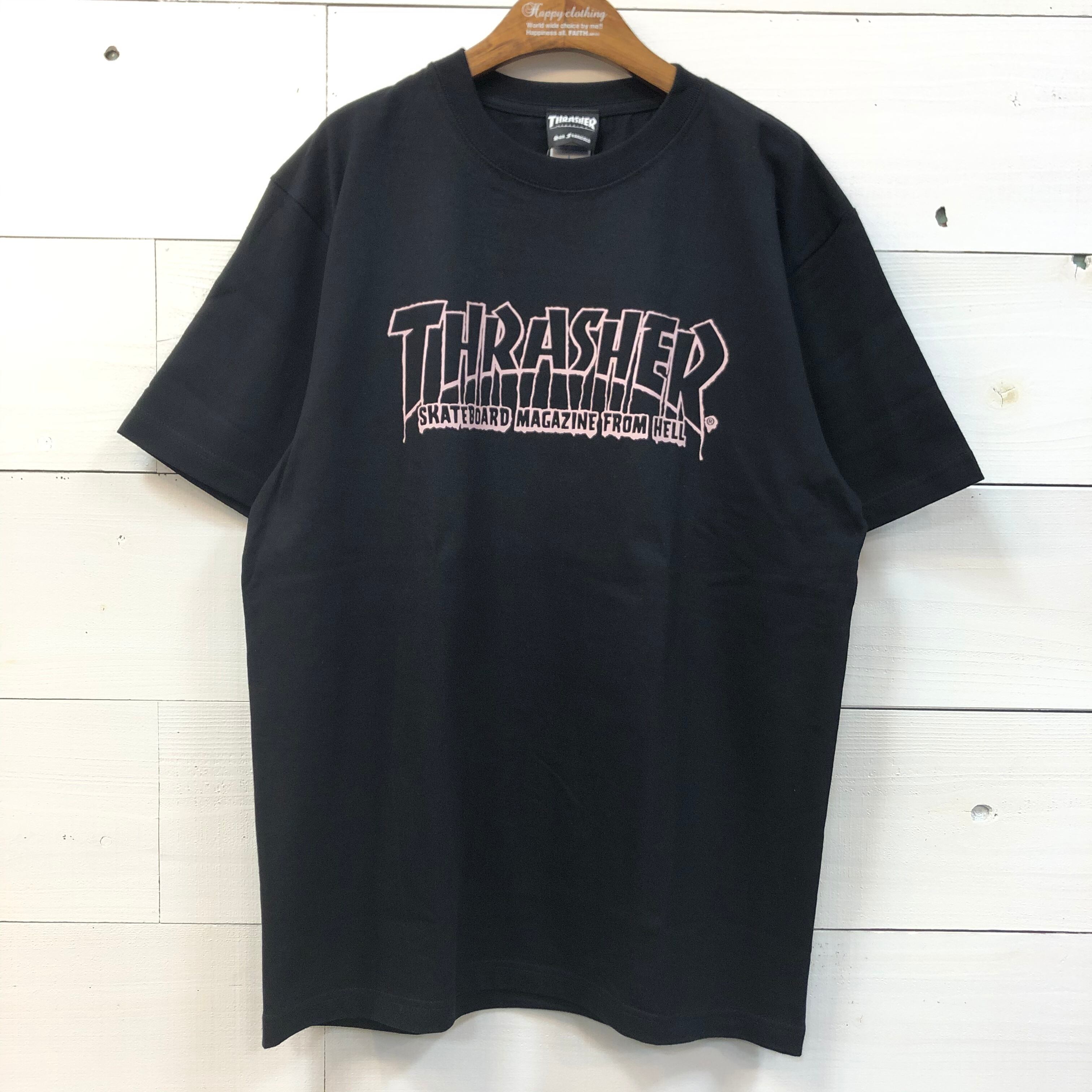 THRASHER(スラッシャー) SKATEBORD MAGAZINE FROM HELL S/S TEE 半袖Tシャツ TH91286 BLACK/ROSYBROWN