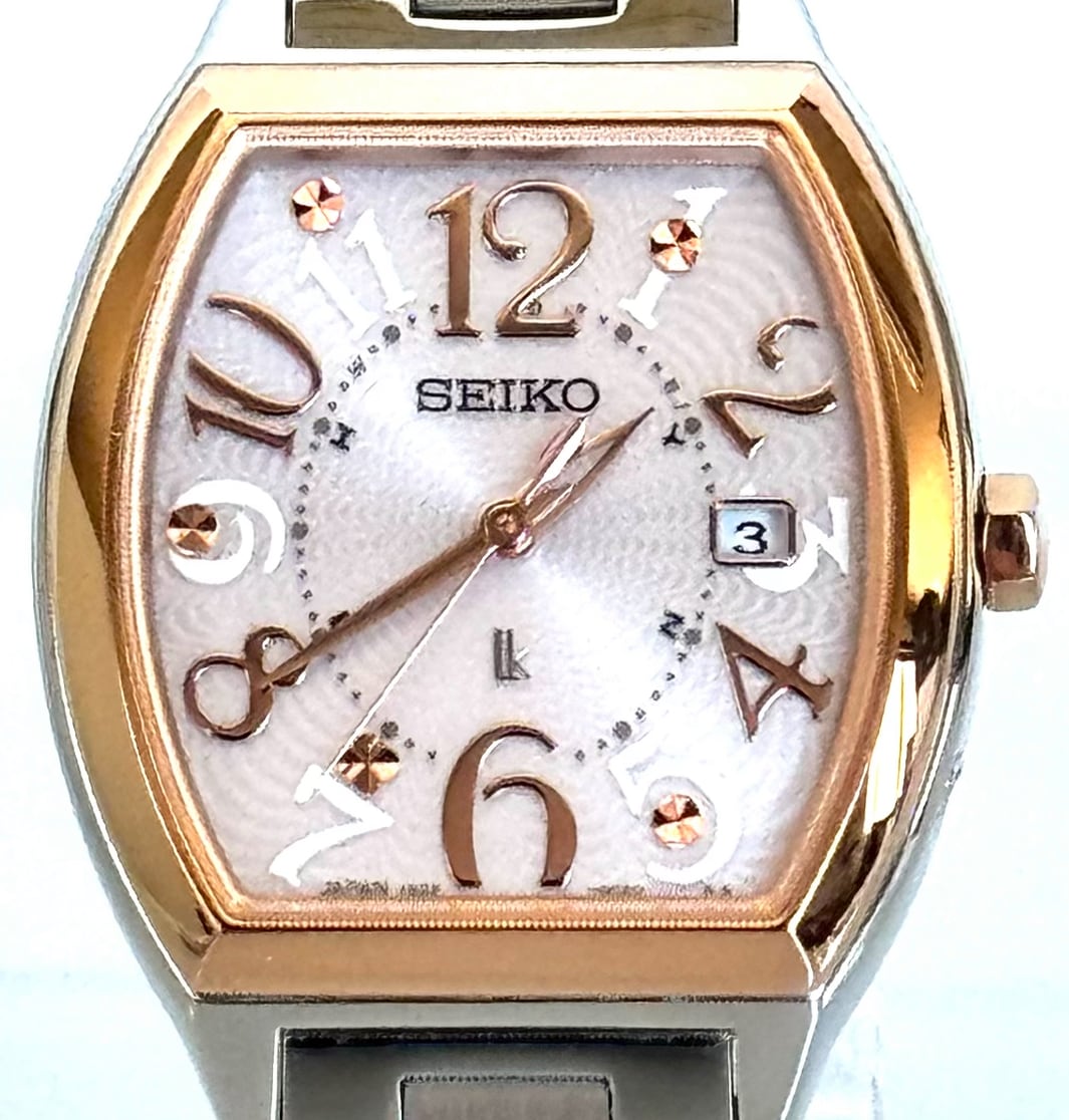 SEIKO セイコールキアソーラー時計ピンクゴールドssvw048 美品