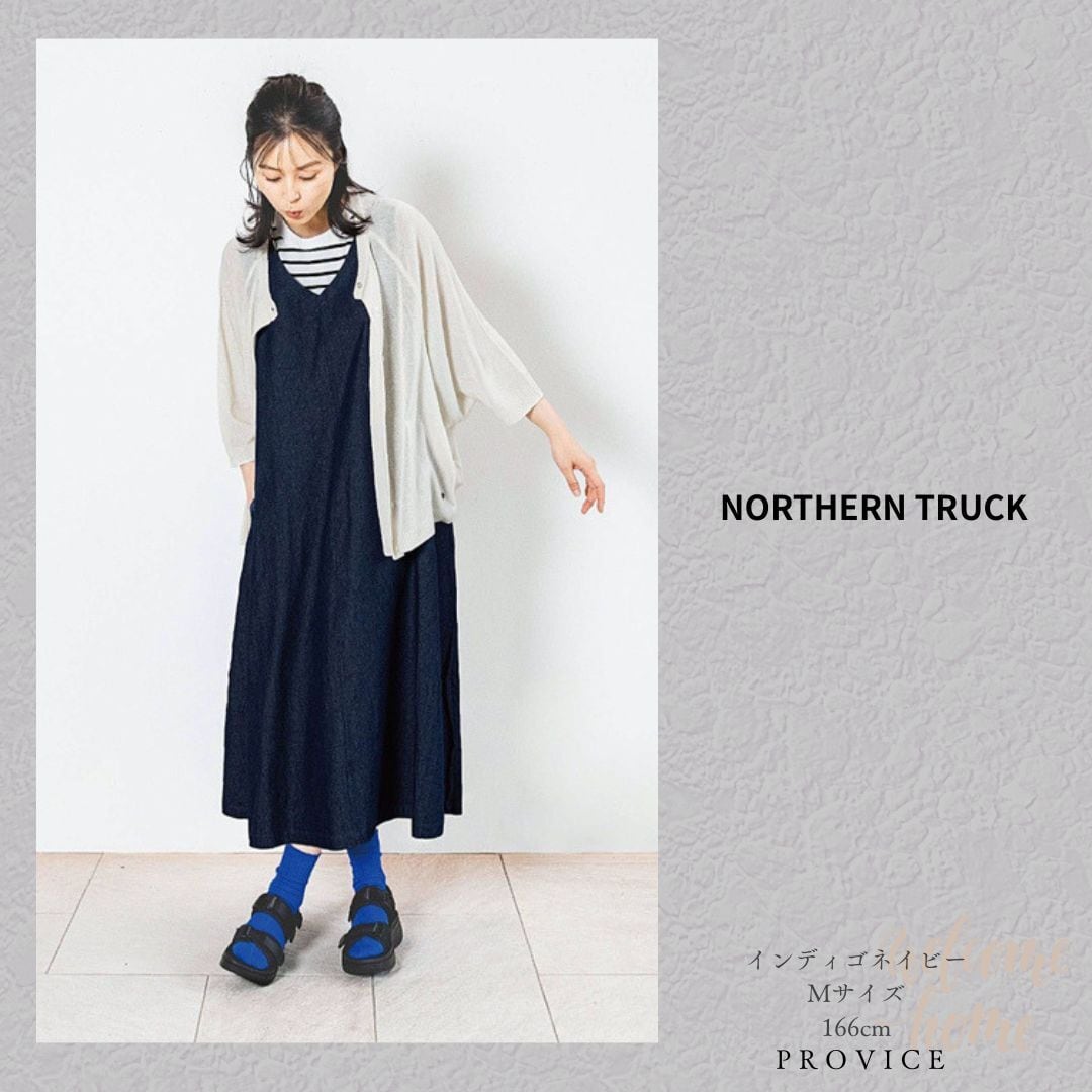 NORTHERN TRUCK/NETV6295/ノースリーブワークワンピース/ジャンスカ/薄
