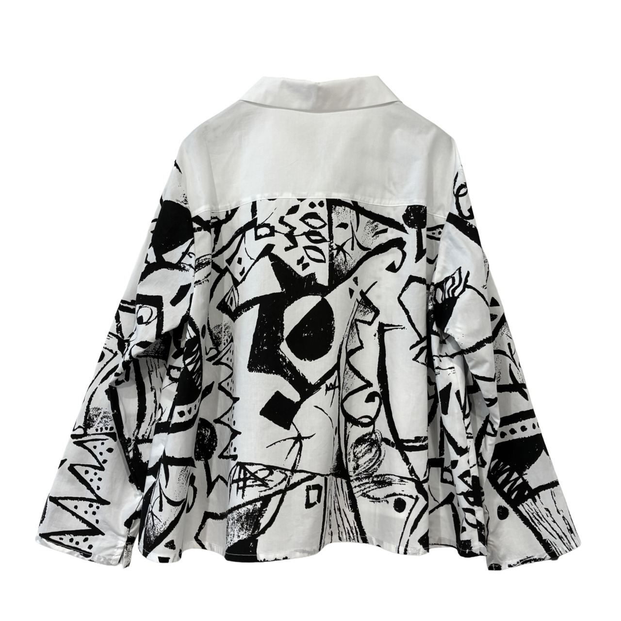 【最新作】タイプライター総柄プリントブラウス【264-1102】Typewriter print blouse