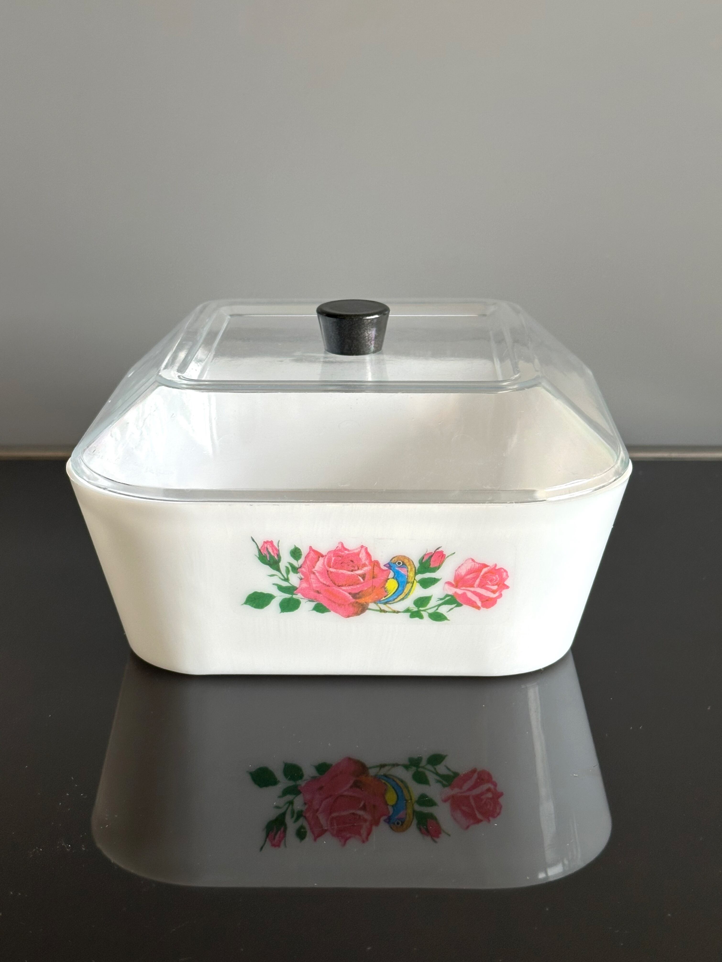 昭和レトロ 辛子入れ バターケース 花柄プラ容器セット レトロポップ