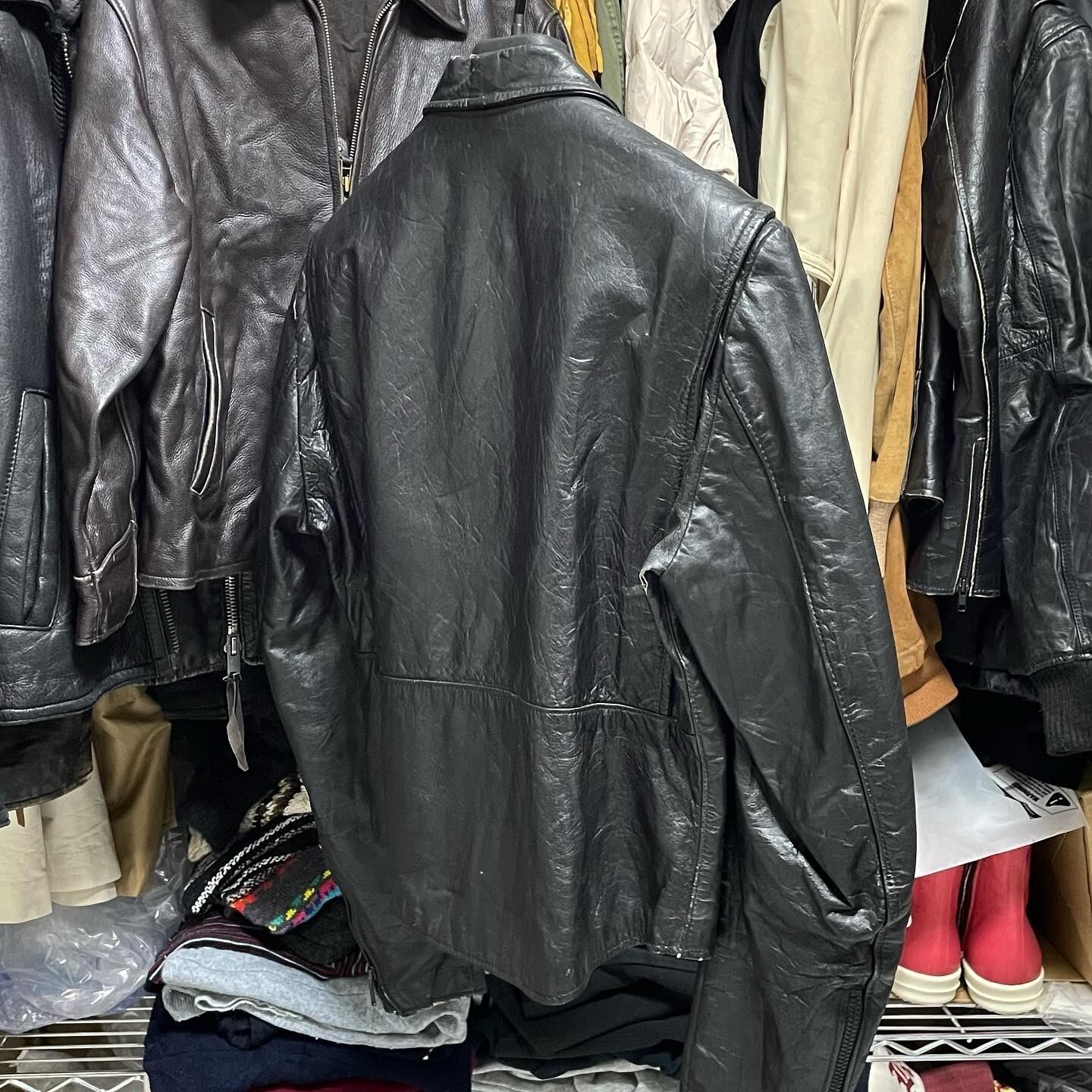 80s USA製 VINTAGE BROOKS レザージャケット ブラック 古着 ビンテージ  