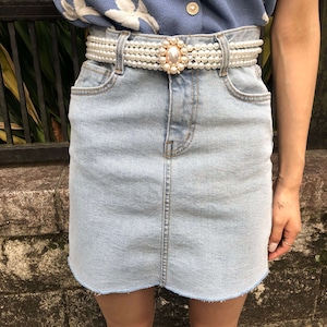 【Day23】cutoff denim skirt