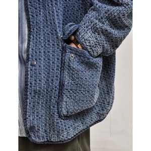 Stand collar waffle weave jacket 0449