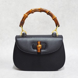 GUCCI グッチ バンブー 2WAYバッグ　レザー　ブラック