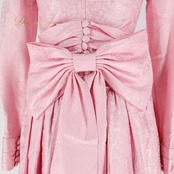 パーティドレス ワンピース ドレス ピンク系 ピンク 柄 模様 発表会 演奏会 ダンス 舞台 衣裳 リボン 露出なし フォーマル 女性用 おしゃれ パーティー用