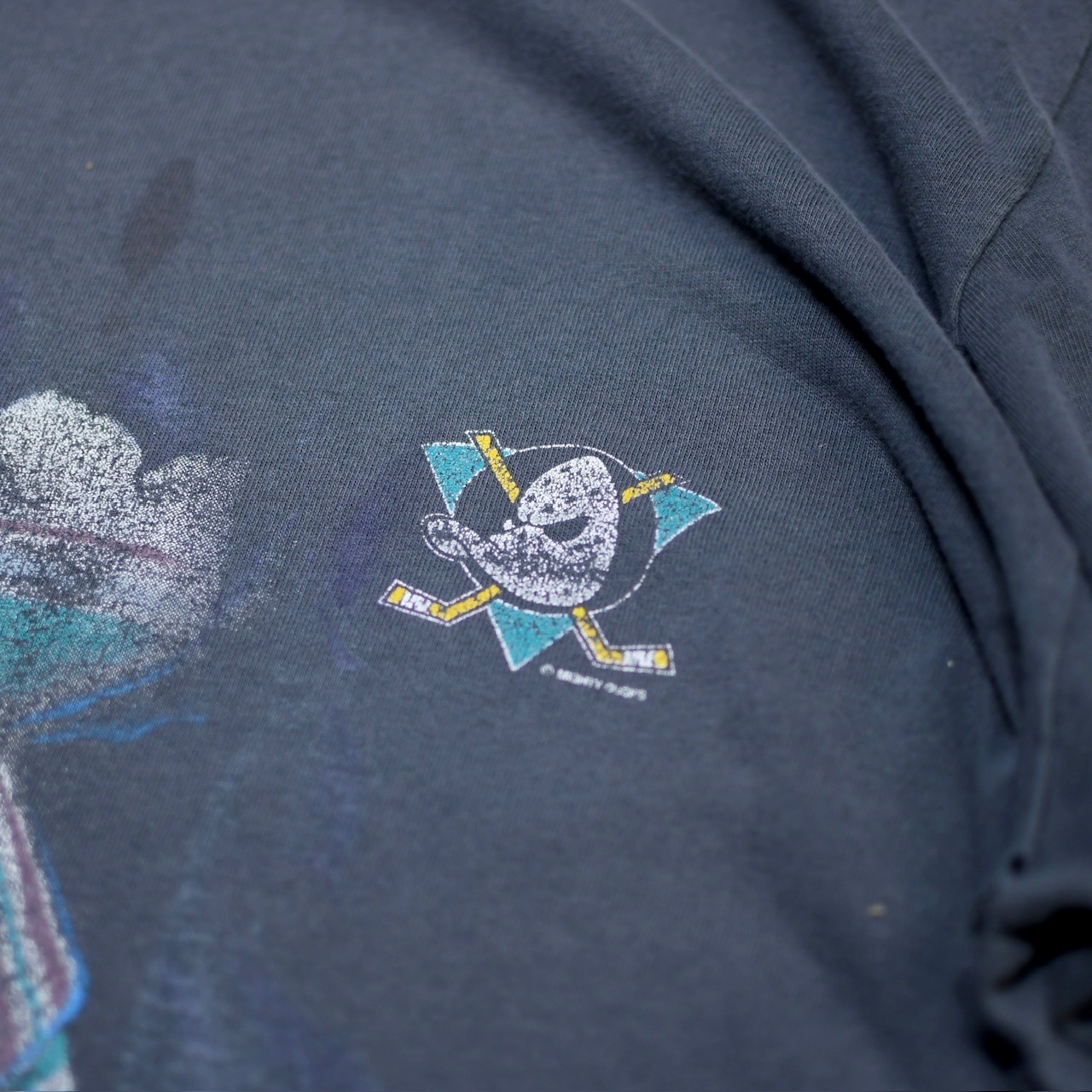 90's Disney MIGHTY DUCKS fade boro print tee