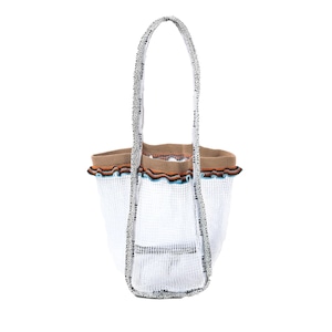 TRICOTÉ (トリコテ)  FRILL KNIT TOTE BAG SMALL  (バッグ)  IVORY / BROWN