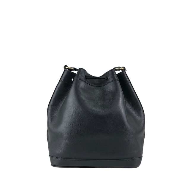 CELINE セリーヌ ショルダーバッグ ブラック ブラゾン型押し レザー 巾着 vintage ヴィンテージ オールド 2vim3n