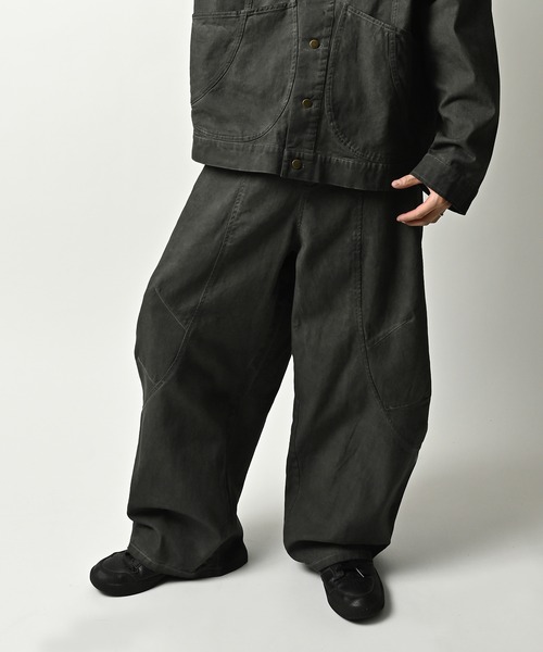 many men many mind Vintage processing switch pants (BLK) M2618020