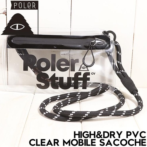 POLeR ポーラー HIGH&DRY PVC CLEAR MOBILE SACOCHE サコッシュ 防水 PVC ショルダーバッグ ストラップ付き 253MCV0119 BLACK 日本代理店正規品