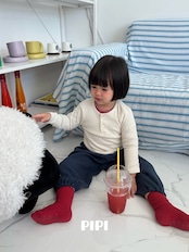 韓国子供服 / 26Autumn / 〖取寄〗pipi / キッチュプラケットTシャツ / ベビー服 / キッズ服 *XS~M*