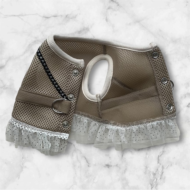 【ハーネス&ショルダートート】ベージュ&ブラック❤おそろいコーデ【送料無料】