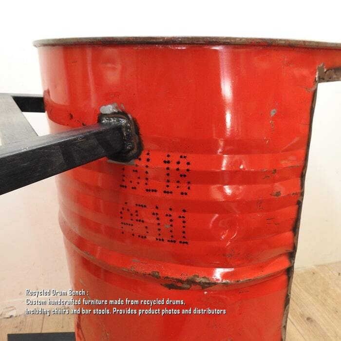 ドラム缶remakeアートチェア！レッドNo.2 ドラム缶チェア（単色塗装） - Welder's Original