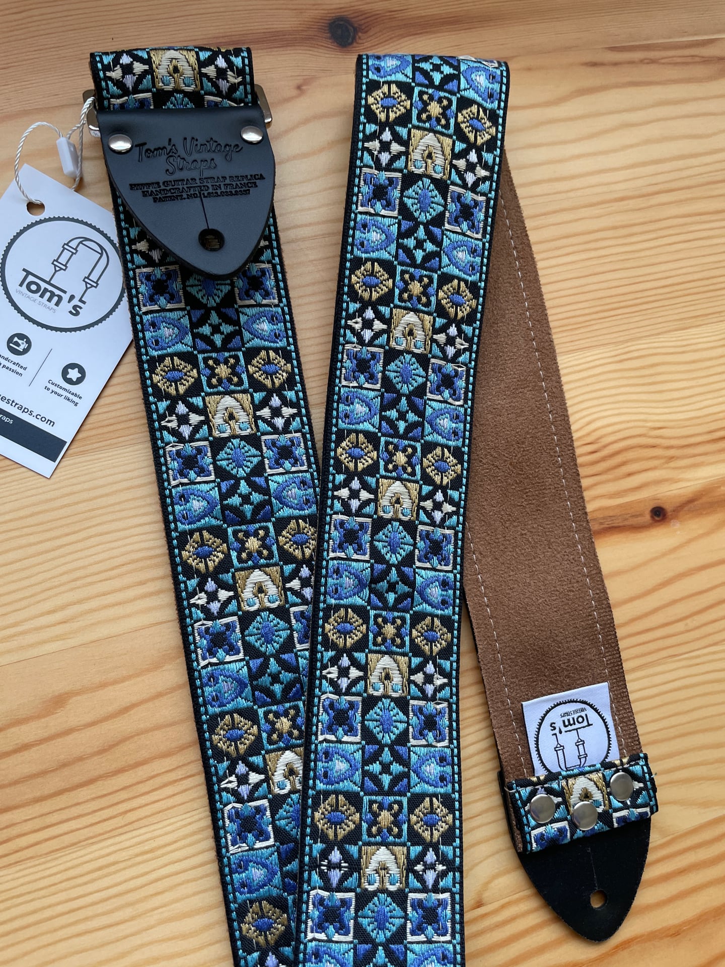 Tom's Vintage Straps【Blue Woodstock】ハンドメイド ギター