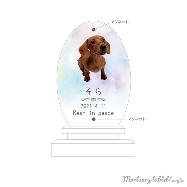 メモリアル アクリル位牌 オーバル型