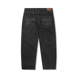 BUTTER GOODS APPLIQUE DENIM JEANS BLACK 32INCH