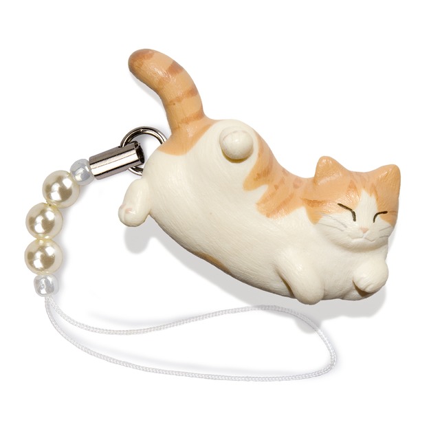 ペットラバーズ 猫どん LadyCat vol,5 茶トラ白 ビーズ ストラップ N-2502