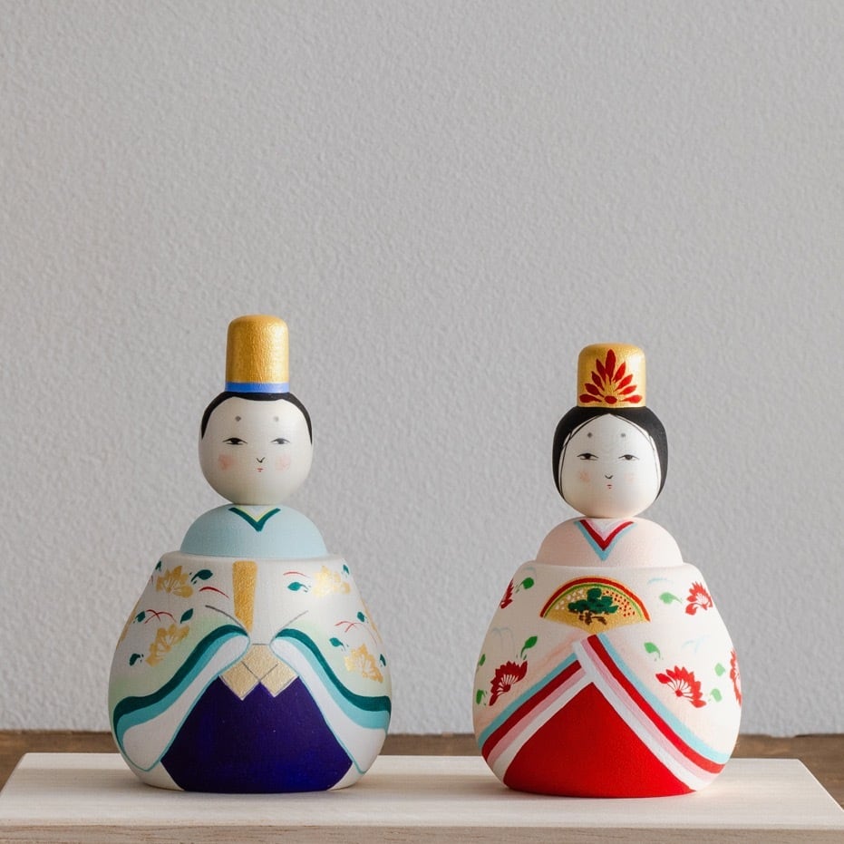 桜井こけしのひいな】 貴心松華〈座雛〉こけし模様 | koshiki shop