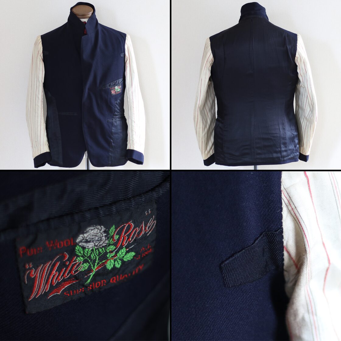 SOLD】1930年代 ヴィンテージ 2ピース スーツ 濃紺 無地 フィッシュ 