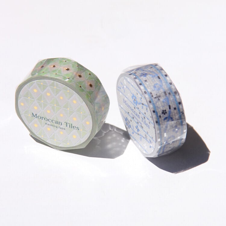 BOKI】マスキングテープ Moroccan Tiles Gold Foil Masking Tape