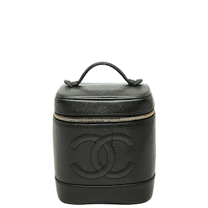 シャネル ココマーク バニティバッグ ハンドバッグ ブラック キャビアスキン レディース CHANEL 【中古】