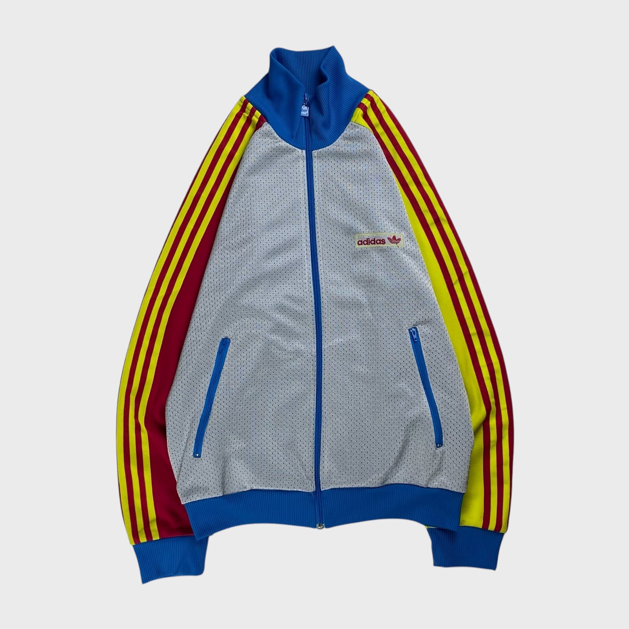 adidas×ACミラン】M 刺繍 トラックジャケット 古着 リブジャージ 