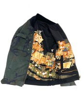 【bomber036】Msize 再構築リバーシブル 着物×ミリタリー中綿ボンバー KIMONO × military BOMBER JACKET