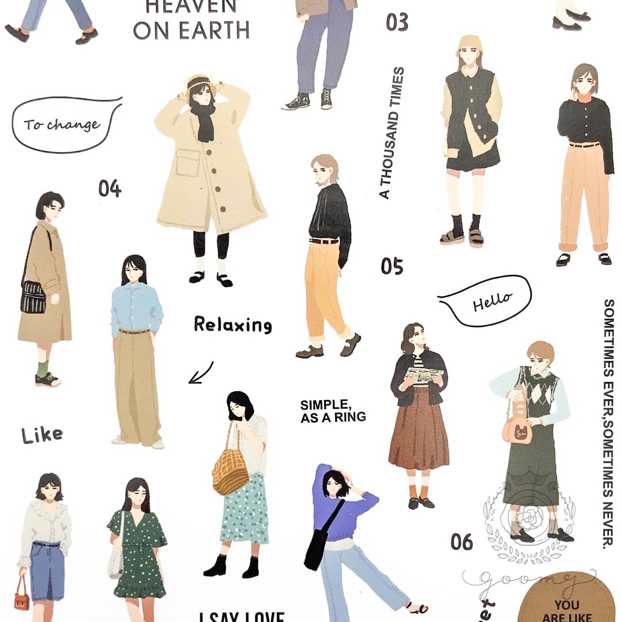 女の子シートシール ブラウン <S350>