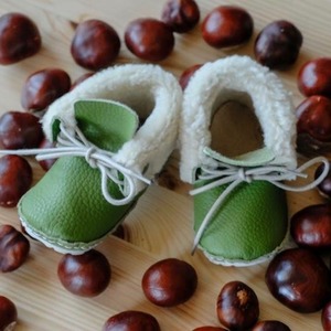 《First Baby Shoes》Model : RIE ファーストシューズ手作りキット Green