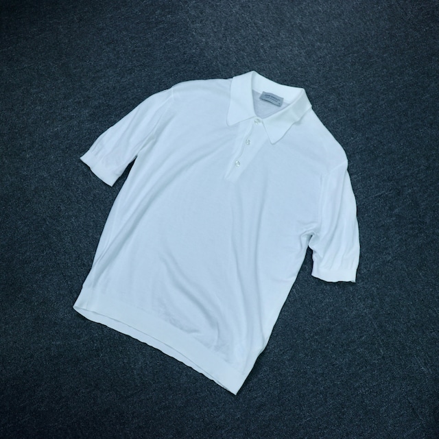 JOHN SMEDLEY COTTON KNIT POLO SHIRT《XS》