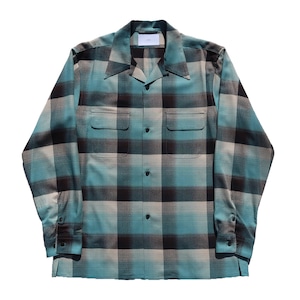 SUGARHILL 24SS RAYON OMBRE PLAID OPEN COLLAR BLOUSE (Green Ombre)