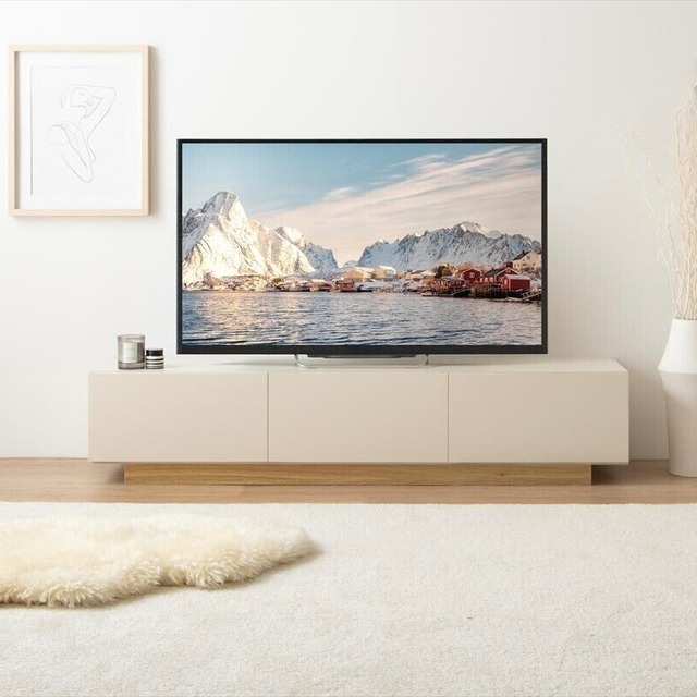 【幅150cm】バイカラーの配色が特徴的な引き出し付きテレビ台