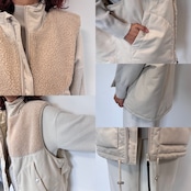 【受注予約:10月上旬入荷予定】ピーチボア切替中綿vest/エクリュ